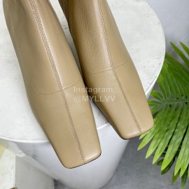 By Far Cowhide High Heeled Boots For Women Apricot