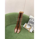 By Far Cowhide High Heeled Long Boots For Women Brown