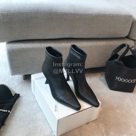 Byfar Winter New Sheepskin High Heel Short Boots For Women Black
