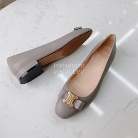 Celine New Sheepskin Flat Heel Shoes For Women Gray