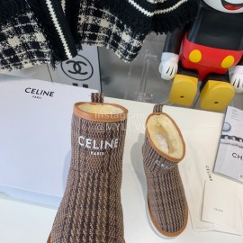Celine Winter Warm Short Boots For Women Brown