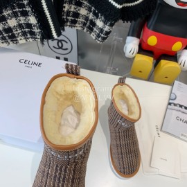 Celine Winter Warm Short Boots For Women Brown