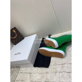 Celine Letter Printed Rain Boots For Women Green