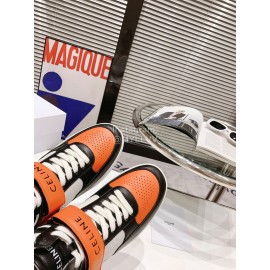 Celine Leather Velcro High Top Sneakers For Men And Women Orange
