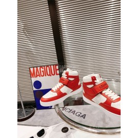 Celine Leather Velcro High Top Sneakers For Men And Women Red
