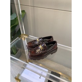 Celine New Tassel Triumph Buckle Thick Soled Loafers For Women Reddish Brown