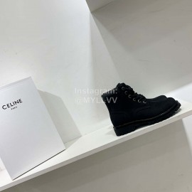 Celine Autumn Leather Martin Boots For Women Black