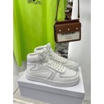 Celine Leather High Top Sneakers For Men And Women White