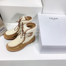 Celine Velvet Wool Lace Up Martin Boots For Women 