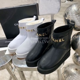 Chanel Autumn Winter Sheepskin Thick Soled Boots Black