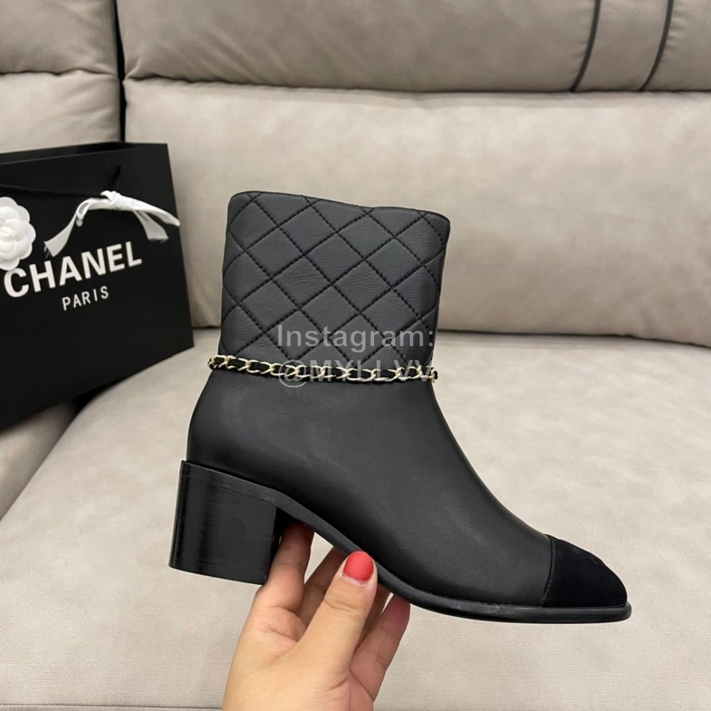 Chanel Black New Sheepskin Boots 