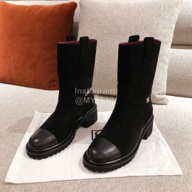 Chanel Black Calfskin Boots 