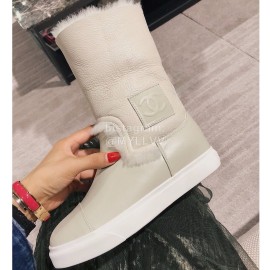 Chanel Beige Soft Sheepskin Boots