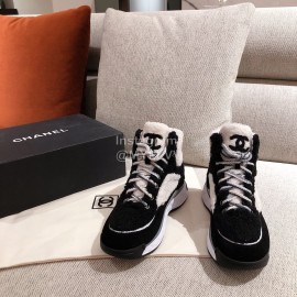 Chanel Winter Wool Sneakers Black
