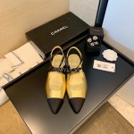 Chanel Autumn Bow Sheepskin Shoes Gold