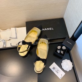 Chanel Autumn Bow Sheepskin Shoes Gold