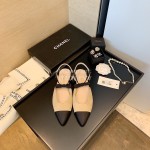 Chanel Autumn Bow Sheepskin Shoes Khaki