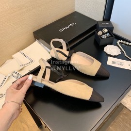 Chanel Autumn Bow Sheepskin Shoes Khaki