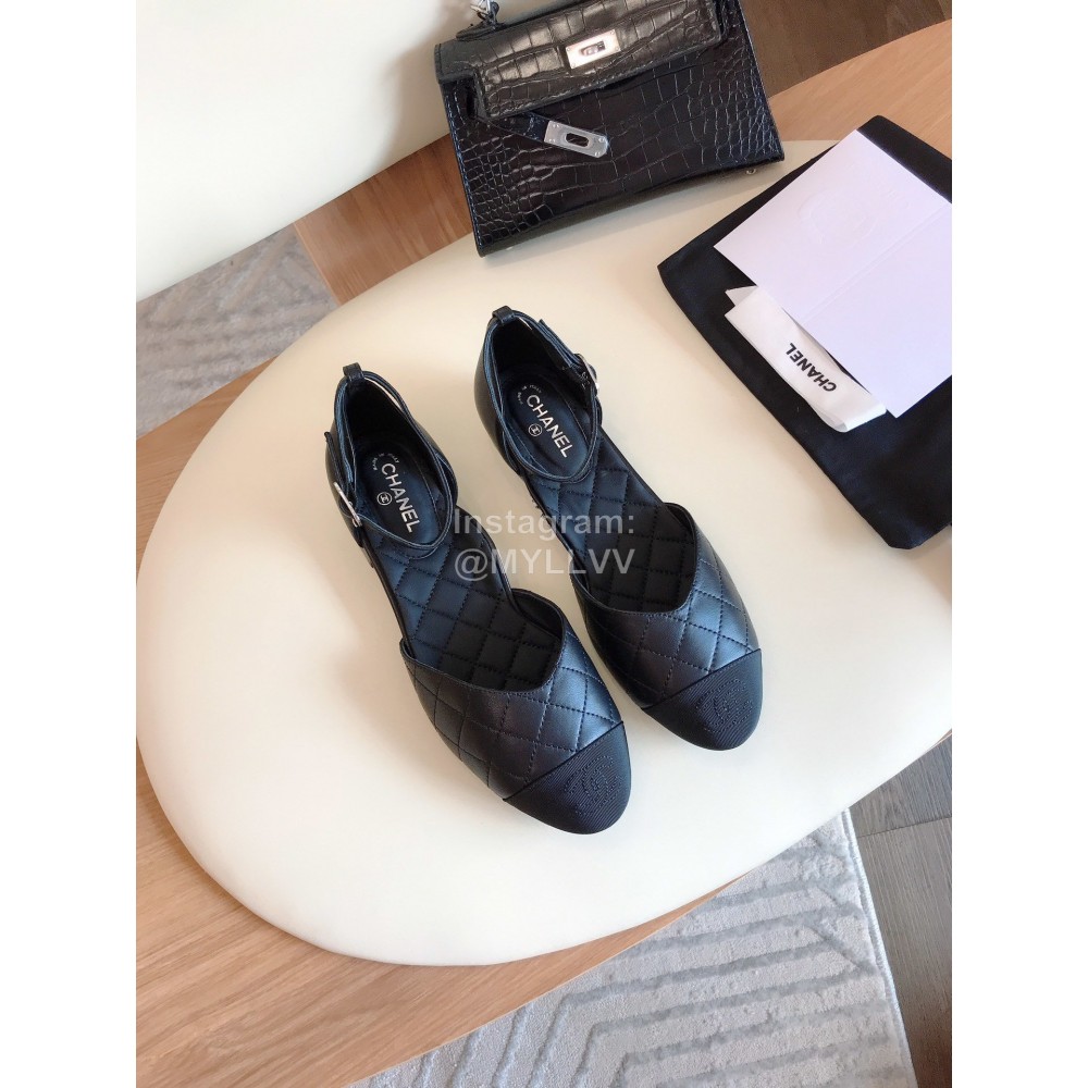 Chanel Black New Flat Sandals