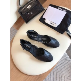 Chanel Black New Flat Sandals