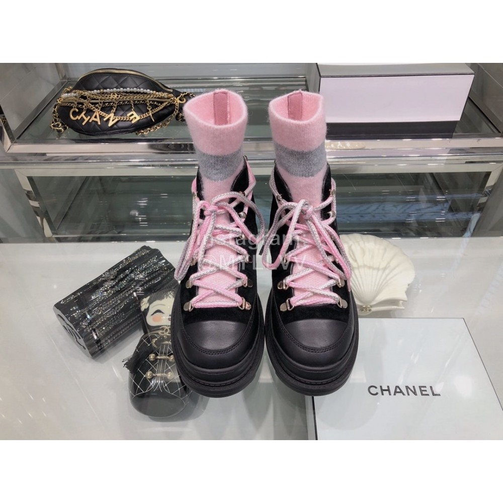 Chanel Autumn Winter Cool Boots Pink