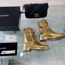 Chanel Calf Locomotive Gold Boots