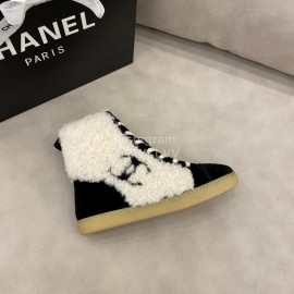 Chanel Winter Flat Boots Black
