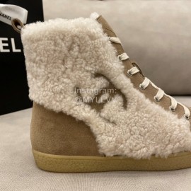 Chanel Winter Flat Boots Brown