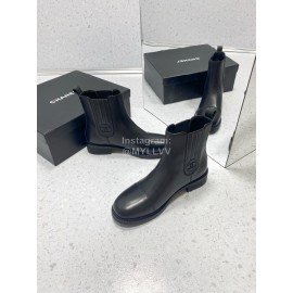 Chanel Black Cowhide Short Boots For Women
