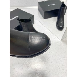Chanel Black Cowhide Short Boots For Women