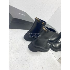 Chanel Autumn Winter Leather Boots For Women Black