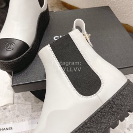 Chanel Winter Cowhide Short Boots For Women White