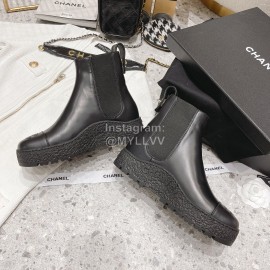 Chanel Winter Cowhide Short Boots For Women Black