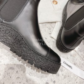 Chanel Winter Cowhide Short Boots For Women Black