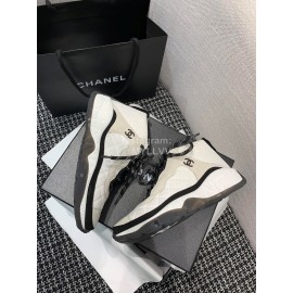 Chanel Mesh Lace Up Sneakers For Men And Women White