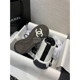 Chanel Mesh Lace Up Sneakers For Men And Women White