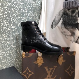 Chanel Autumn Winter Leather Lace Up Martin Boots