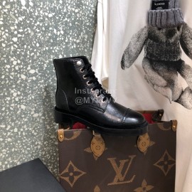 Chanel Autumn Winter Leather Lace Up Martin Boots