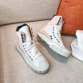 Chloe Thick Soled Color Matching High Top Casual Board Shoes For Women Gray