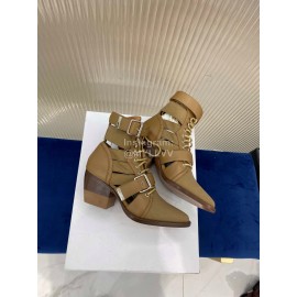 Chloe Fashion Calf High Heeled Boots For Women Brown