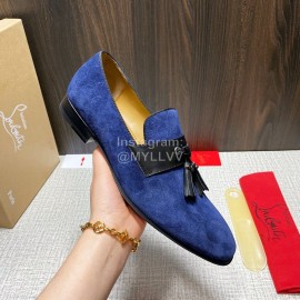 Cl Spring Leather Tassel Casual Shoes For Men Blue