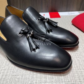 Cl Spring Fashion Leather Tassel Casual Shoes For Men Black