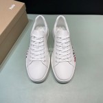 Cl Letter Printed Leather Casual Shoes For Men White
