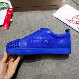 Christain Louboutin Fashion Leather Casual Shoes For Men And Women Blue