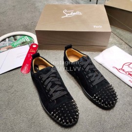 Christain Louboutin Fashion Leather Casual Shoes For Men And Women Black