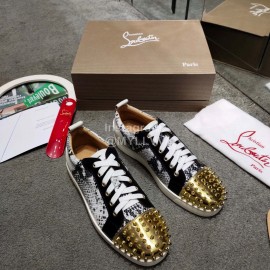 Christain Louboutin Fashion Leather Casual Shoes For Men And Women Gold