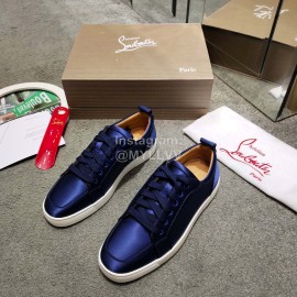 Christain Louboutin Fashion Blue Leather Casual Shoes For Men And Women