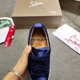 Christain Louboutin Fashion Blue Leather Casual Shoes For Men And Women