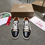 Christain Louboutin Fashion Leather Casual Shoes For Men And Women Gray