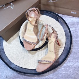 Christain Louboutin Spring Summer New Diamond Sheepskin High Heel Sandals For Women Pink